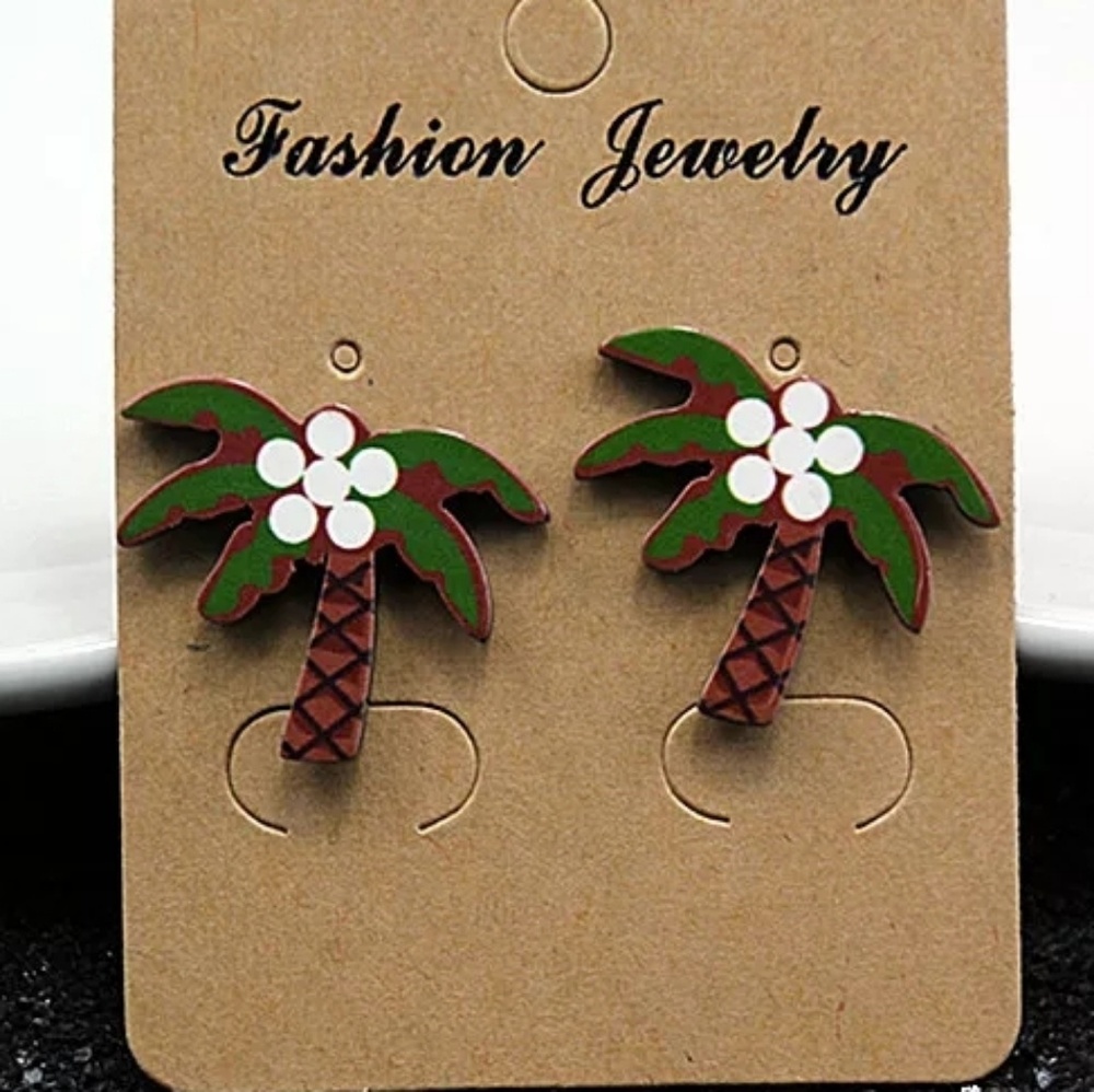 Palm tree earrings - Picture 1 of 2